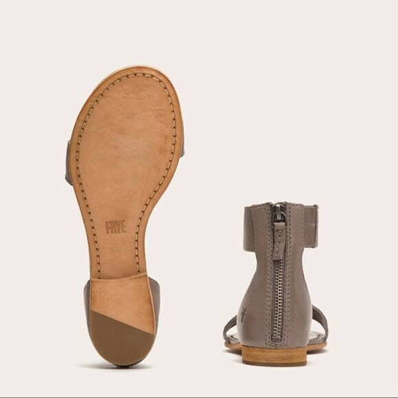 FRYE Caslon Ankle Zip Sandal, size 8.5, Gray. - Picture 4 of 5